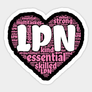 Licensed Practical Nurse Pink Heart T for LPN Sticker